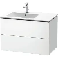 Duravit L-Cube Waschtischunterbau wandhängend, 2 Schubkästen, Becken links, 820x550x481mm, LC629101818, Farbe: Weiß Matt Dekor