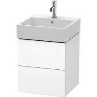 Duravit L-Cube Waschtischunterbau wandhängend, 2 Schubkästen, 484x544x459mm, LC627401818, Farbe: Weiß Matt Dekor