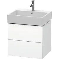 Duravit L-Cube Waschtischunterbau wandhängend, 2 Schubkästen, 584x544x459mm, LC627501818, Farbe: Weiß Matt Dekor