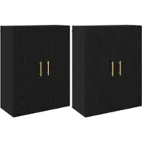 vidaXL Wandschrank 2 stk. Schwarz Eichen-Optik 69,5 x 34 x 90 cm