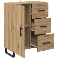 vidaXL Sideboard Artisan-Eiche 69,5 x 34 x 90 cm Verbundholz und Eisen