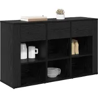 vidaXL Sideboard Schwarz Eichen-Optik 100 x 30 x 59,5 cm Holzwerkstoff