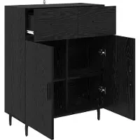 vidaXL Sideboard Schwarz Eichen-Optik 69,5 x 34 x 90 cm Holzwerkstoff