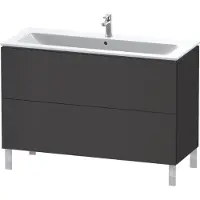 Duravit L-Cube Waschtischunterbau stehend, 2 Auszüge, 1220x704x481mm, LC662808080, Farbe: Graphit Supermatt Dekor