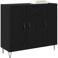 vidaXL Sideboard Schwarz Eichen-Optik 90 x 32,5 x 80 cm Holzwerkstoff