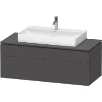 Duravit L-Cube Konsolenwaschtischunterbau wandhängend, inklusive Konsolenplatte, 2 Auszüge, 1220x482x550mm, LC4882049490000, Farbe: Graphit Matt Dekor