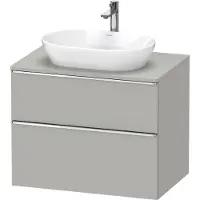 Duravit D-Neo, Konsolenwaschtischunterbau wandhängend, 800x664x550mm, 1x Auszug,1x Schubkasten, mit Griff Chrom, DE4967010070000, Farbe: Betongrau Matt Dekor
