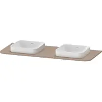 Duravit Happy D.2 Plus Konsole, 1300x550 mm, 2 Ausschnitte, für den Waschtischunterbau HP4943B, HP032KB7575, Farbe: Leinen Dekor