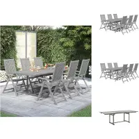 vidaXL 7-tlg. Garten-Essgruppe Massivholz Akazie - Gartenmöbel-Sets