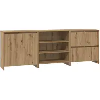 Syfax Sideboard 3 stk. Artisan-Eiche 70 x 41 x 75 cm Holzwerkstoff