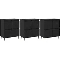 Syfax Aufbewahrungsschrank 3 stk. Schwarz Eichen-Optik
