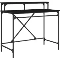 Syfax Schreibtisch Schwarz Eichen-Optik 100 x 50 x 90 cm