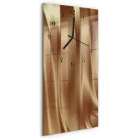 Tulup Glasuhr Wanduhr Küchenuhr Echt-Glas 30x60 Samt Gold