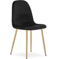 Leobert Sessel - - Padva - Samt, Schwarz / Füße aus Eiche - 44,5 x 53 x 87 cm
