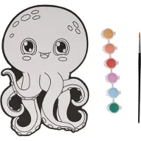 Wins Holland Leinwandgemälde – Oktopus – inklusive Pinsel und 6 Farben