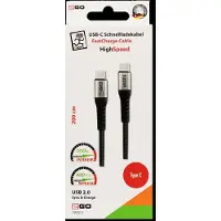 2GO 797511, 2 m, USB C, USB C, USB 2.0, 0,48 Gbit/s, Schwarz, Silber