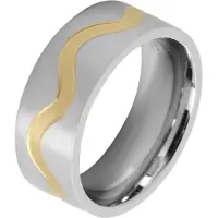 Akzent Fingerring "Faten, langlebig" Gr. 72, bunt (bicolor), Fingerringe, Damen, 72, Edelstahl, Fingerring