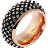 Akzent Fingerring "Ganit rosé, goldfarbig, langlebig" Gr. 60, weiß, Fingerringe, Damen, 60, Edelstahl, Fingerring