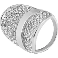 Akzent Fingerring "Nasha, langlebig" Gr. 58, silber (silberfarbig), Fingerringe, Damen, 58, Edelstahl, Fingerring