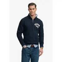 Superdry für Herren. M2014478A Vintage Athletic Sweatshirt mit halbem Reißverschluss in Blau (XXL), Lässig, Baumwolle, Marine