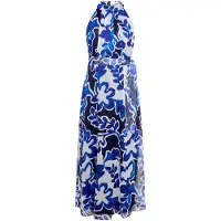 Betty & Co Chiffonkleid "Chiffonkleid ohne Arm", Damen, Gr. 36, EURO, bunt (weiß, dunkelblau), Obermaterial: 100% Polyester PES., Kleider Chiffonkleid