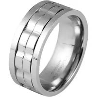 Akzent Fingerring "Milos, langlebig" Gr. 68, silber (silberfarbig), Fingerringe, Herren, 68, Edelstahl, Fingerring