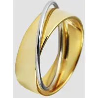 Just Fingerring "langlebig" Gr. 50, bunt (bicolor), Fingerringe, Damen, 50, Edelstahl, Fingerring