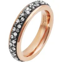 Akzent Fingerring "Carina rosé, hautverträglich" Gr. 54, weiß, Fingerringe, Damen, 54, Edelstahl, Fingerring