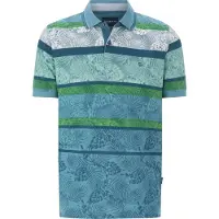 Babista Poloshirt "Poloshirt VANETO", Herren, Gr. 5XL, blau (grün gemustert), Obermaterial: 55% Baumwolle CO. 45% Polyester COOLMAX(R) PES(Coolmax)., Shirts Poloshirt