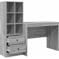 Syfax Schreibtisch mit Schubladen 2 pcs Graues Sonoma