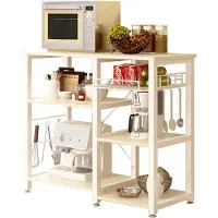 OEM Küchenregal mit 5 Schubladen - Küchenorganisation - Einzelstück - Esche und Weiß - Metall und Holz - 90 x 40 x 83 cm