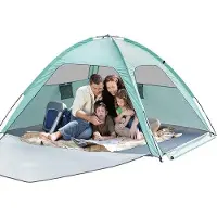 OEM Sonnenschirm mit UV-Schutz für 3-4 Personen - UPF50+ - doppelte Türen - Windabdeckung - leichter Strandsonnenschirm für den Garten - Strandsonnenschirm