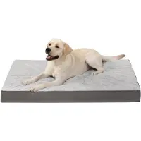 OEM Orthopädisches Hundebett für große Hunde, waschbares Hundekissen 105x70cm, Hundebetten mit abnehmbarer Haube, doppelseitiges umkehrbares Hundemat, Grau