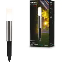Briloner Connect to Shine Wegeleuchte Erweiterung 36,5cm 1W 60lm 3000K Warmweiß Erdspieß Edelstahl - LED Poller Garten Terrasse
