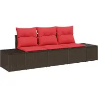 Syfax Sofa Set 3 stk. Braun [Synthetisch]: Poly Rattan
