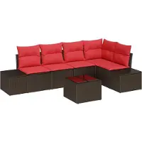 Syfax Gartensofa-set 6 stk. Braun Poly-Rattan