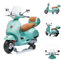 Chipolino Kindermotorrad Vespa GTS Super Heckstaufach Musik MP3 Licht 2-3 km/h