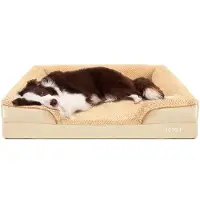 OEM Orthopädische Hundebett für große Hunde, wasserdichtes Schaumbett mit abnehmbarer, wasbarer Hülle und antislip-Boden für kleine bis mittelgroße Hunde in Khakifarbe