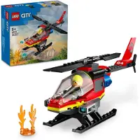 LEGO City Feuerwehrhubschrauber, Set mit Hubschrauber-Spielzeug und Pilot-Figur, Feuerwehr-Helikopter für ein fantasievolles Spielerlebnis, Geschenk für Kinder, Jungen und Mädchen ab 5 Jahren 60411