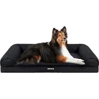 OEM Hundebett - Hundebett für Hunde Orthopädisches Hundebett hochrandiges Hundekissen waschbar grau 106 cm