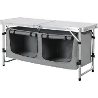 Markenlos Picknicktisch - Klappbar - Aluminium - Weiß/Grau