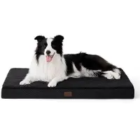 OEM Orthopädisches Hundebett für mittelgroße Hunde - 91x69x7,6cm weiches Hundekissen, waschbares Hundematratzenbett in Schwarz für mittelgroße Hunde