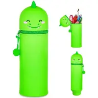 OEM Kawaii 2-in-1 Etui für Mädchen und Jungen, weiches Silikon-Tasche, stehendes Etui, Tierhalter, Bürohalter, Cartoon-Design