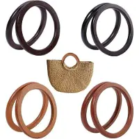 OEM Runde Holzgriffe für gehäkte Strandtaschen in 4 Farben aus Holz