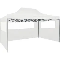 Markenlos Partytent faltbar - mit 4 Seitenwänden - Weiß