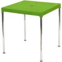 Markenlos Gartentisch Tischplatte aus Harz und Aluminium 70 x 70 x 13 cm grün mit modernem Design