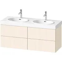 Duravit Balcoon Waschtischunterbau, wandhängend, 4 Schubkästen, 1184x509x471mm, BA47250JDID0000, Farbe: Elfenbein Strukturiert Matt / Elfenbein Matt