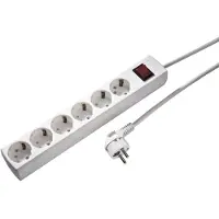 Kaiser Martin 6-fach Steckdose mit Schalter und 5m Kabel (Europäische Steckdose) - 1033ZL5-15W/KWS