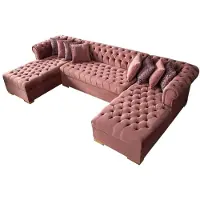 Xl Moebel Gmbh Rosa Ecksofa in U-Form großes Stoffsofa Polstermöbel für das Wohnzimmer