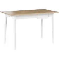 Beliani Schreibtisch Hellbraun u. Weiß Faserplatte Rechteckig 120 x 60 cm mit Schublade Modernes Design Minimalistisch Büro Homeoffice Bürotisch